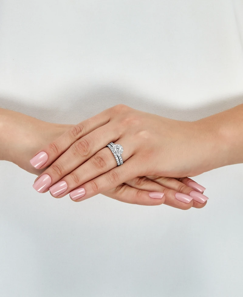 Diamond Halo Bridal Ring Set (2 ct. t.w.) in 14K White Gold