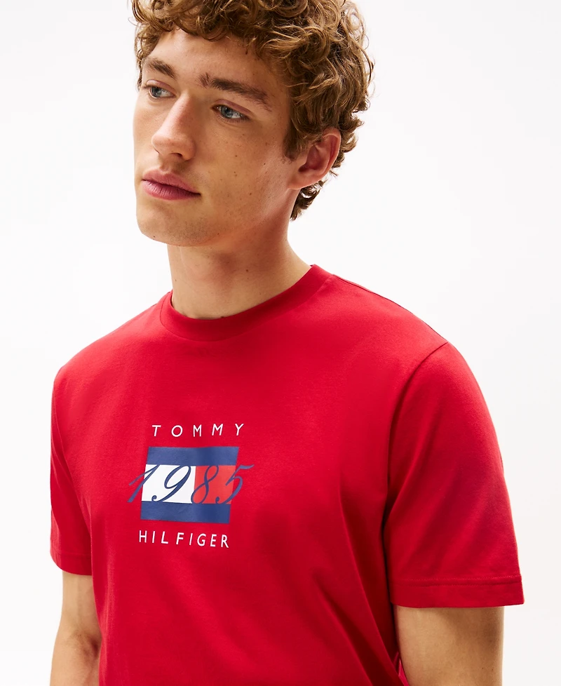 Tommy Hilfiger Men's Linear Flag 1985 Graphic T-Shirt