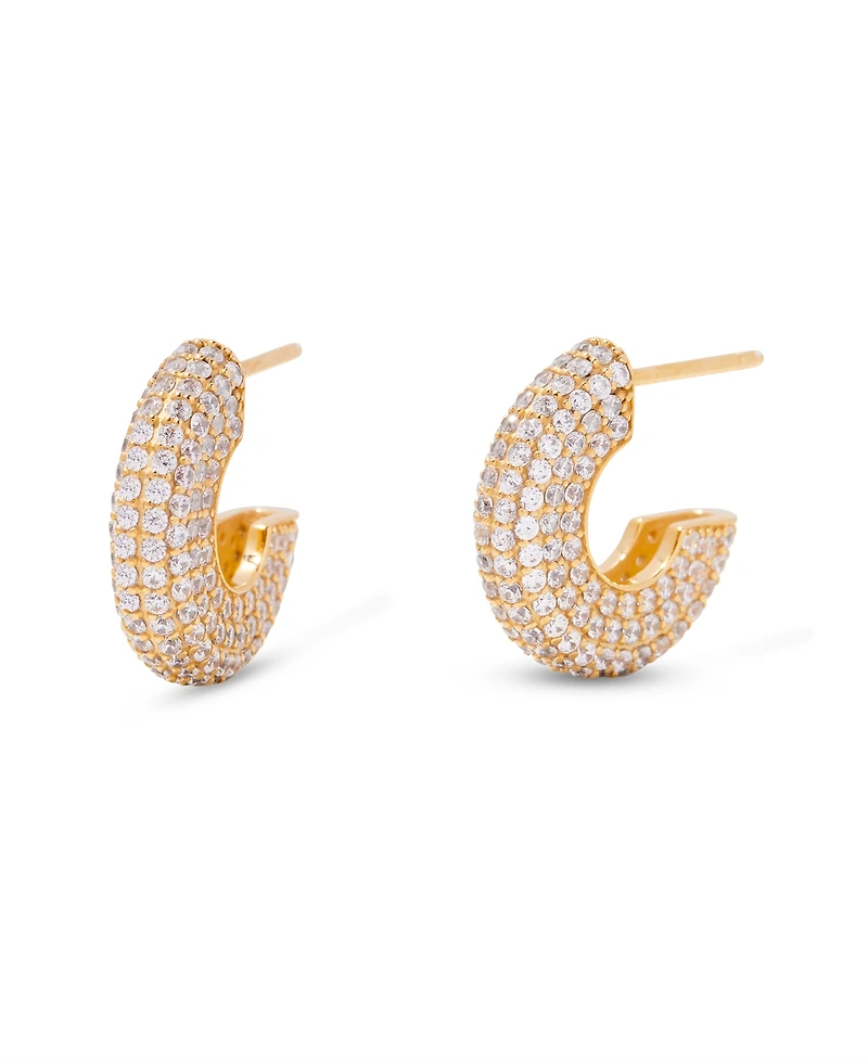 brook & york Gold Plated Marley Vermeil Huggies Earrings