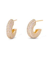 brook & york Gold Plated Marley Vermeil Huggies Earrings