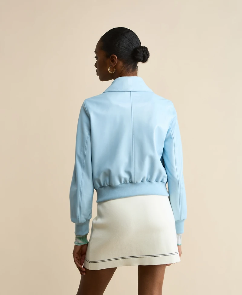 Furniq Uk Women's Leather Bomber Jacket, Created For Macy's
