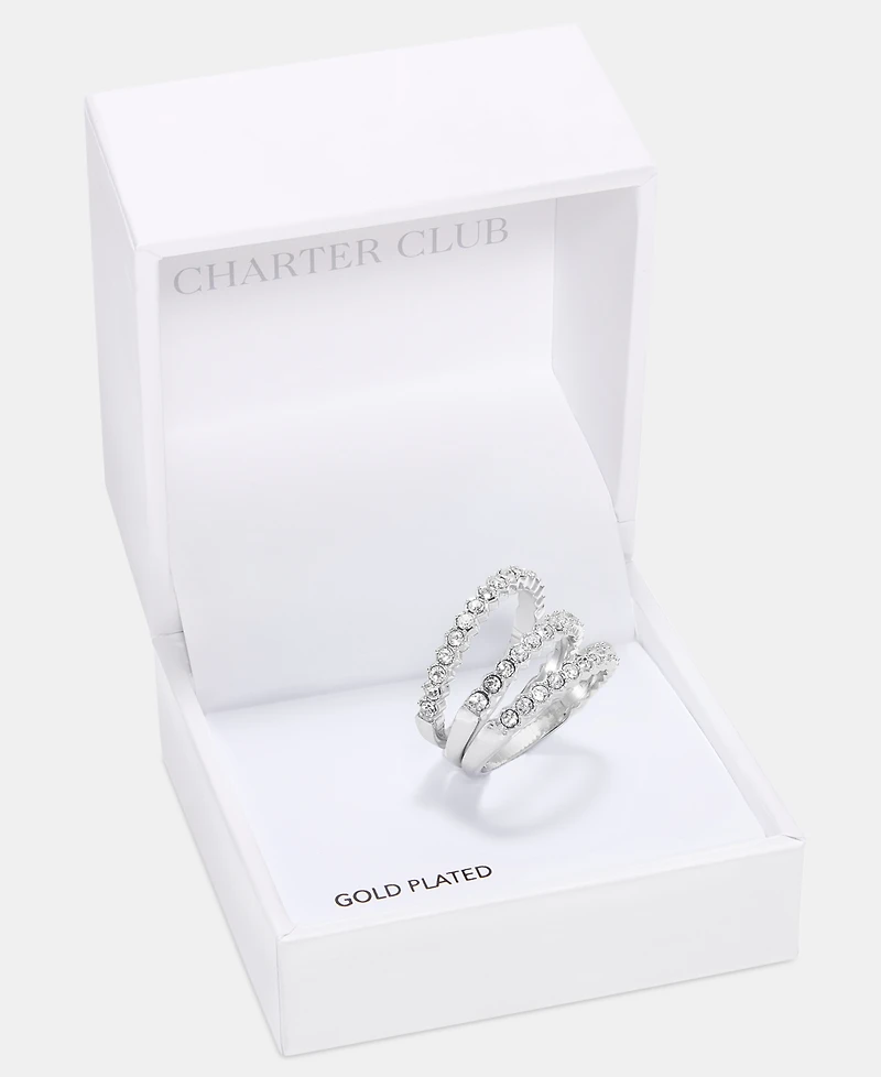 Charter Club 3-Pc. Set Pave Band Rings, Macy's Exclusive