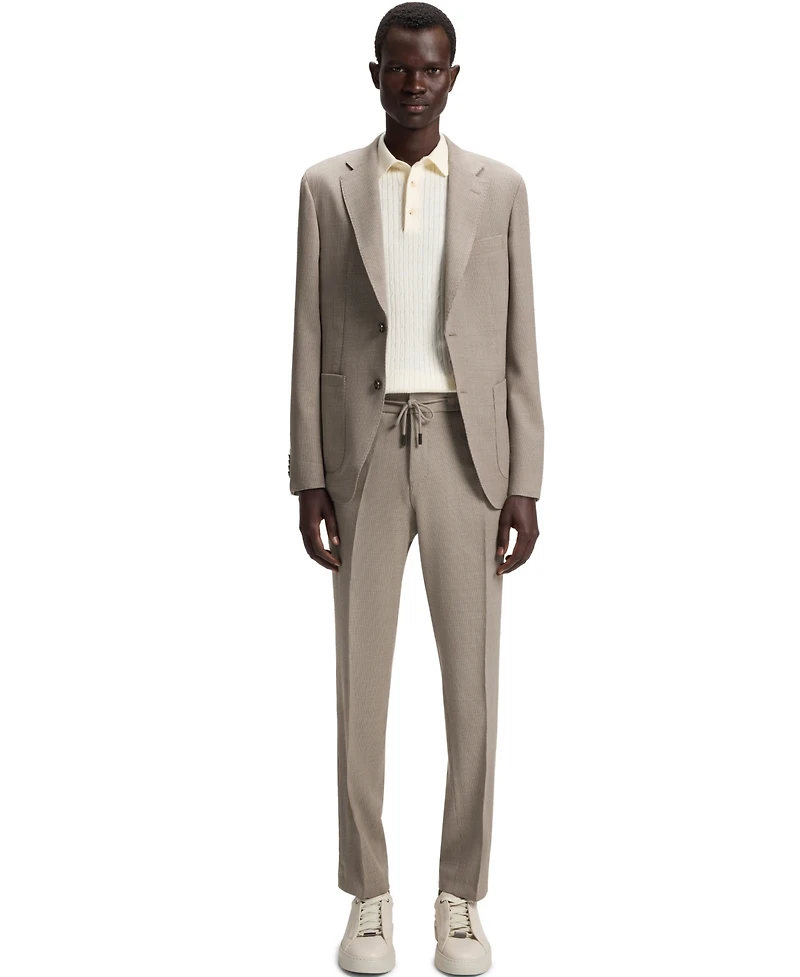 Boss by Hugo Boss Men's Wool Silk Patterned Slim-Fit Pants