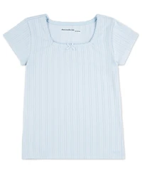 abercrombie kids Girls Pointelle Knit Square Neck T-Shirt