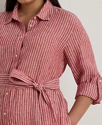 Lauren Ralph Plus Linen Shirtdress