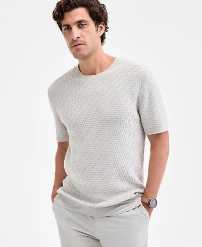 Alfani Men's Basketweave Sweater T-Shirt, Macy's Exclusive