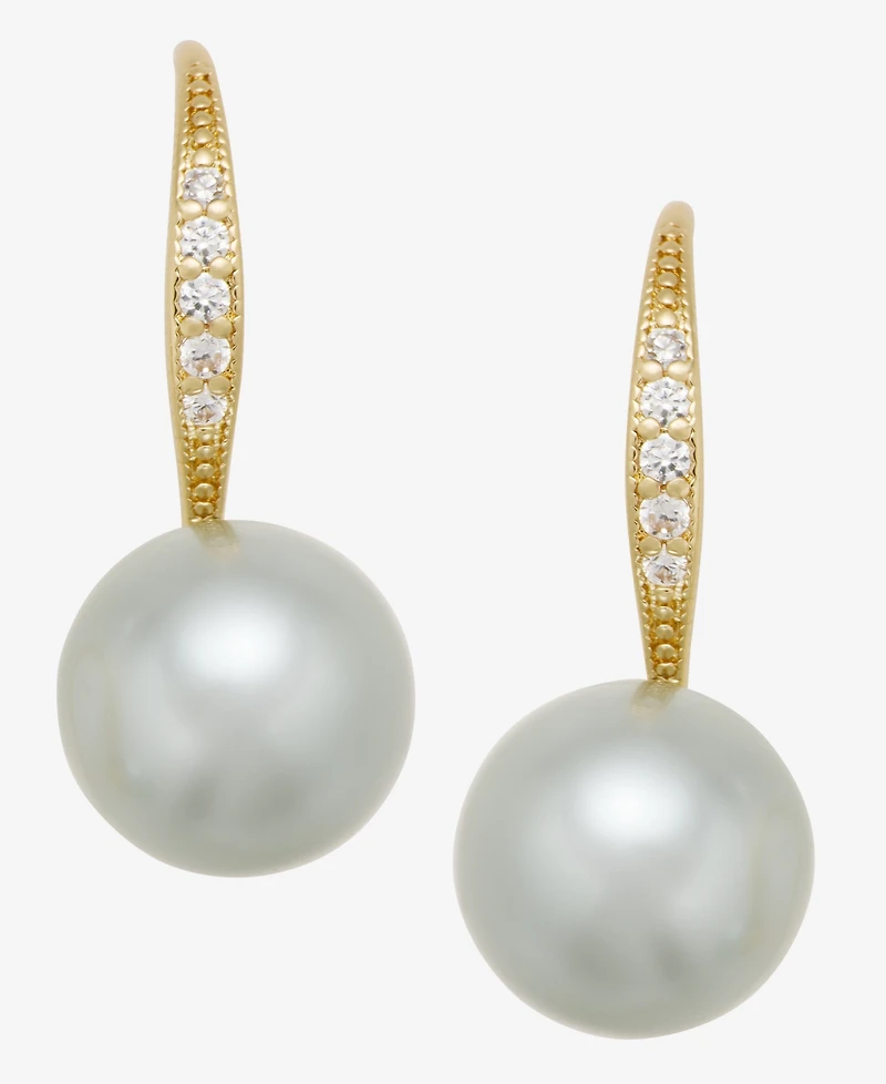 Charter Club Glass-Pearl Drop Earrings, Macy's Exclusive