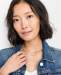 On 34th Crystal Tennis Necklace, 15" + 3" extender, Macy's Exclusive