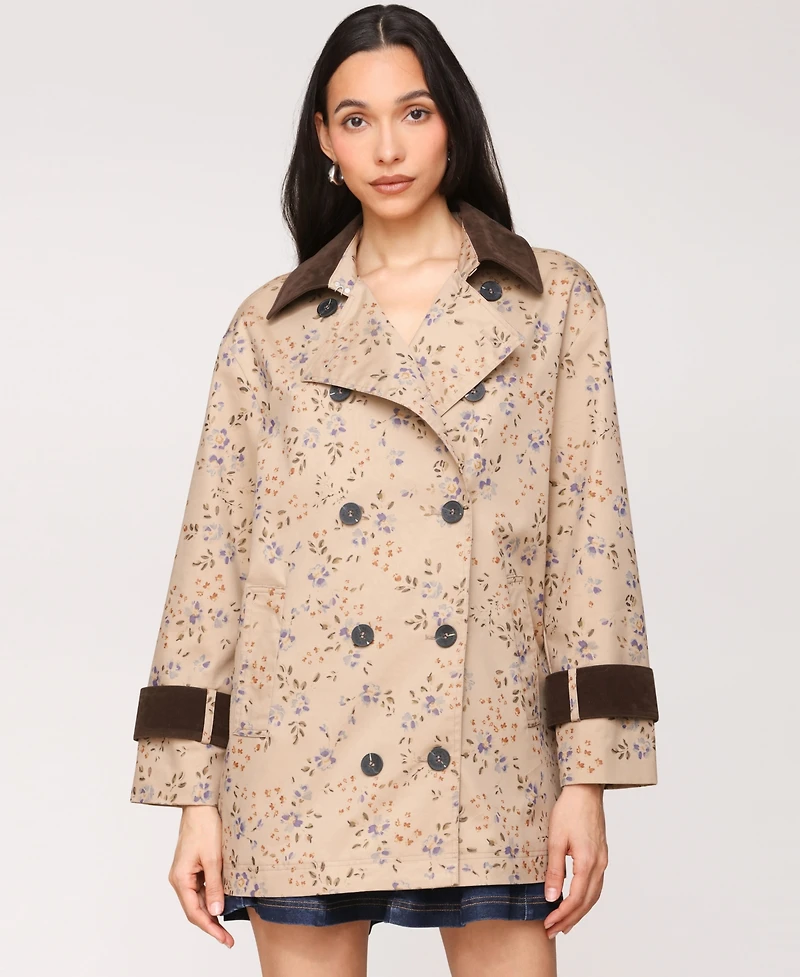 Avec Les Filles Women's Asymmetrical-Double-Breasted Oversized Trench Jacket