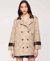 Avec Les Filles Women's Asymmetrical-Double-Breasted Oversized Trench Jacket