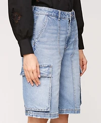 Avec Les Filles Women's Baggy Denim Cargo Shorts