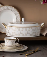 Noritake Trefolio Gold Covered Vegetable Bowl, 67 Oz.