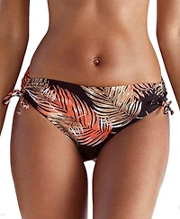 Lascana Women's Palm Print Mid Rise Bikini Swimsuit Bottom cup sizing