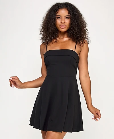 City Studios Juniors' Scuba Crepe Fit & Flare Dress