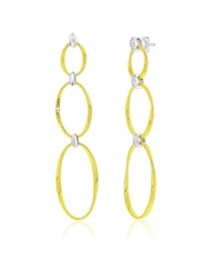 Suzy Levian New Yor Suzy Levian Golden Helix Sterling Silver & Cubic Zirconia Double Oval Drop Earrings
