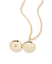 brook & york Gold Plated Mel Compass Short Pendant Locket Necklace