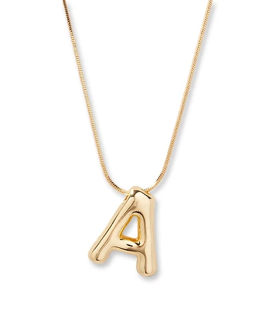 brook & york Gold Plated Pippa Bubble Initial Short Pendant Necklace