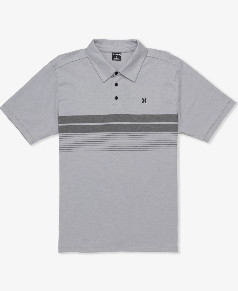 Hurley Men's Printed Stripe Slub Short Sleeve Polo Shirt