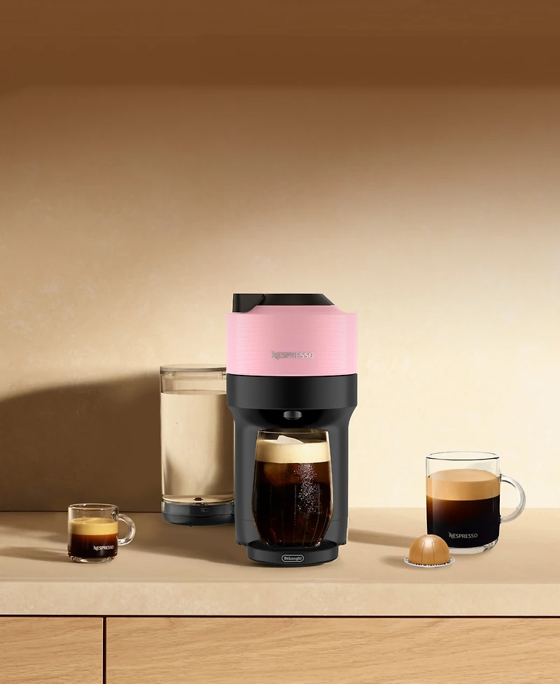 Nespresso Vertuo Pop+ Coffee and Espresso Maker by DeLonghi with Milk Frother, Candy Pink