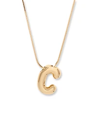 brook & york Gold Plated Pippa Bubble Initial Short Pendant Necklace