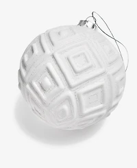 Holiday Lane Nordic Wonderland Glass White Ball Ornament, Macy's Exclusive
