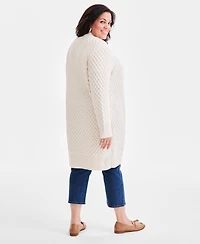 Style & Co Plus Open-Front Longline Cardigan Sweater, Macy's Exclusive