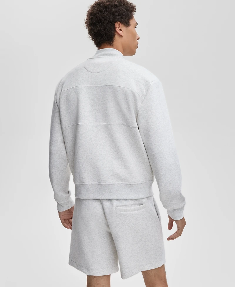 Mode of One Men's Relaxed Fit Long Sleeve Zip-Front Heathered Scuba Jacket, Macy's Exclusive