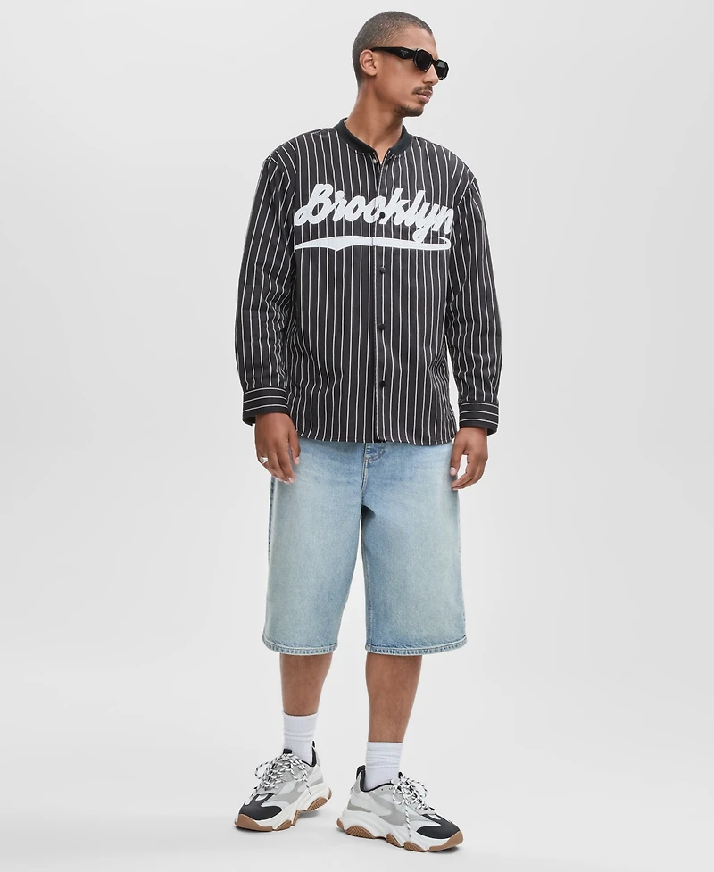 Mode of One Men's Long-Sleeve Pinstripe Shirt, Macy's Exclusive