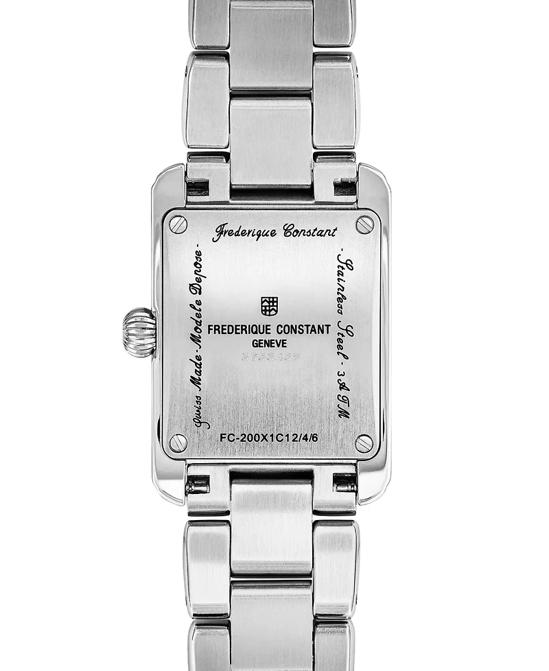 Frederique Constant Women's Swiss Carree Stainless Steel Bracelet Watch 23mm