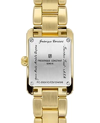 Frederique Constant Women's Swiss Carree Diamond (1/20 ct. t.w.) Gold-Tone Stainless Steel Bracelet Watch 23mm
