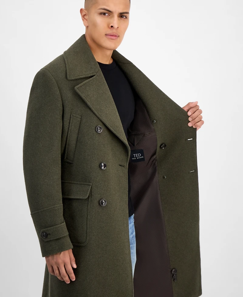 Ted by Baker Men's Modern Fit Melange Overcoat