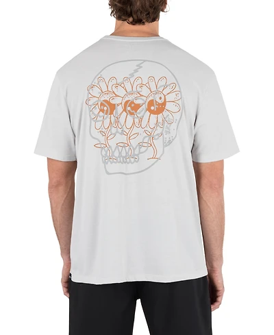Hurley Men's Skulls And Flowers Short Sleeve T-Shirt