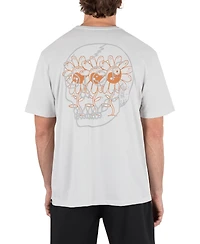 Hurley Men's Skulls And Flowers Short Sleeve T-Shirt