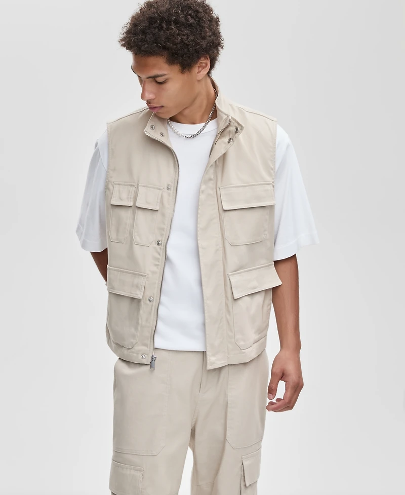Mode of One Men's Canvas Cargo Vest, Macy's Exclusive