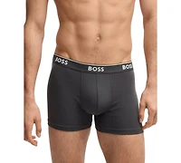Boss by Hugo Men's Power 3-Pk. Tipped Logo Waistband Boxer Briefs