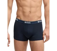 Boss by Hugo Men's Power 3-Pk. Tipped Logo Waistband Trunks