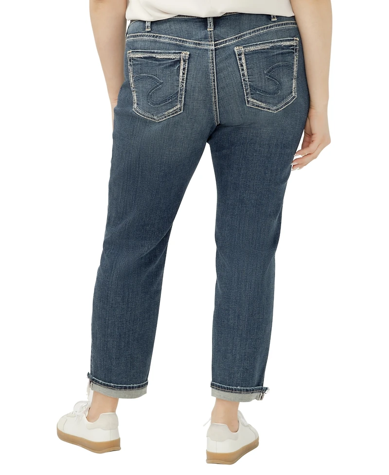 Silver Jeans Co. Plus Boyfriend Mid Rise Slim Leg