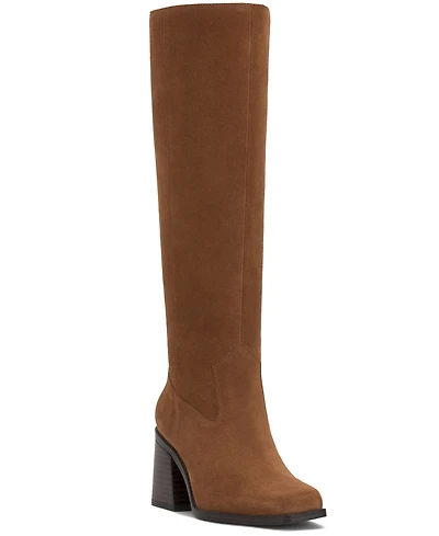 Vince Camuto Womens's Sangeti Block-Heel Wide-Calf Knee-High Boots