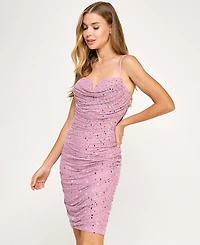 Seni & Cade Juniors' Embellished Mesh Dress