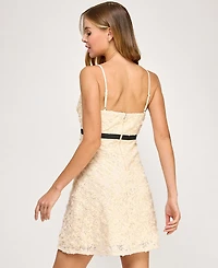 Seni & Cade Juniors' 3D Flower Lace A-Line Dress