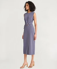 Luxely Women's Solid-Color V-Neck Sleeveless Dress