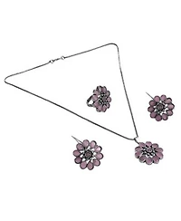 Sohi Oxidized Floral Jewellery Set