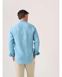 Koy Clothing Men's Linen Grandfather Collar Shirt