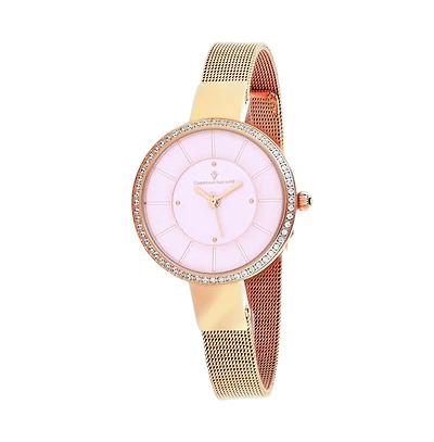 Christian Van Sant Women's Reign Pink Dial Watch - CV0223