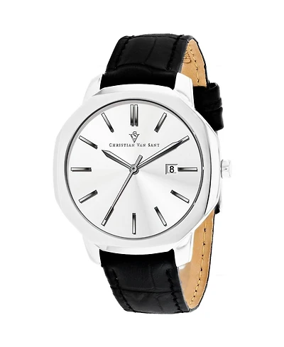 Christian Van Sant Men's Octavius Slim Silver Dial Watch