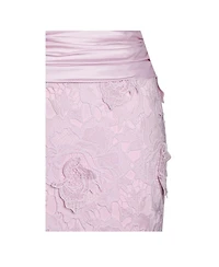 Miss Circle Women's Dahlia Pink Floral Lace Mermaid Gown