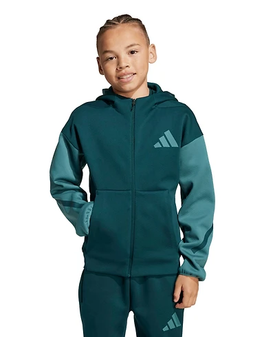 adidas Big Boys Full Zip Color Block Hoodie