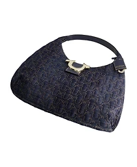 True Religion Quilted Horseshoe Large Denim Hobo