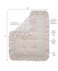 Lambs & Ivy Coquette Floral Pink Bows Aesthetic 3-Piece Baby Crib Bedding Set