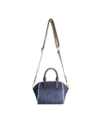 True Religion Frayed Denim Horseshoe Satchel